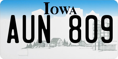 IA license plate AUN809