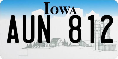 IA license plate AUN812