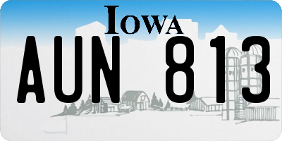 IA license plate AUN813