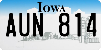 IA license plate AUN814