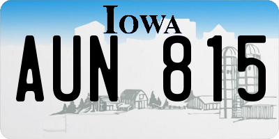 IA license plate AUN815