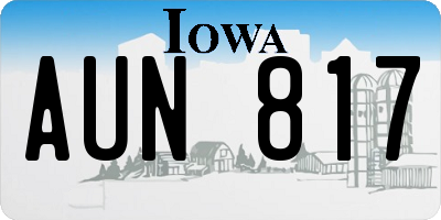 IA license plate AUN817