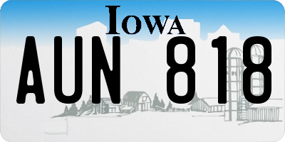 IA license plate AUN818