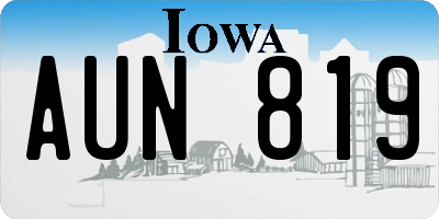 IA license plate AUN819