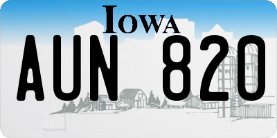 IA license plate AUN820