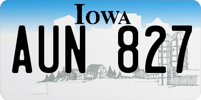 IA license plate AUN827