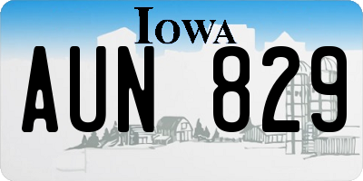 IA license plate AUN829