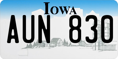 IA license plate AUN830