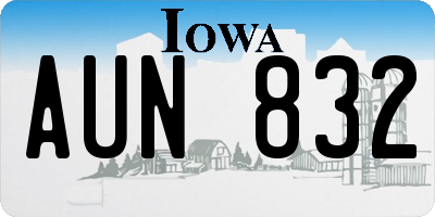 IA license plate AUN832