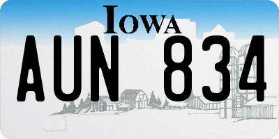 IA license plate AUN834