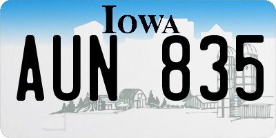 IA license plate AUN835