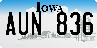 IA license plate AUN836