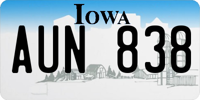 IA license plate AUN838