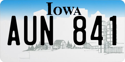 IA license plate AUN841