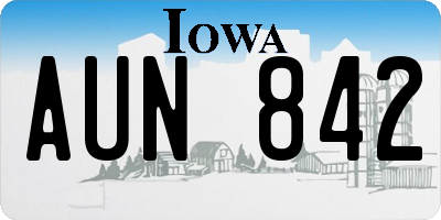 IA license plate AUN842