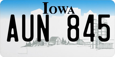 IA license plate AUN845
