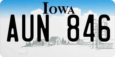 IA license plate AUN846