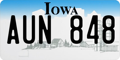 IA license plate AUN848