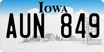 IA license plate AUN849