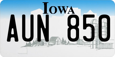 IA license plate AUN850