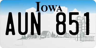 IA license plate AUN851