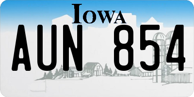 IA license plate AUN854