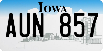IA license plate AUN857