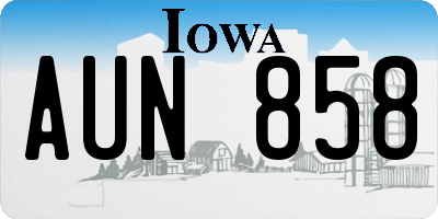 IA license plate AUN858