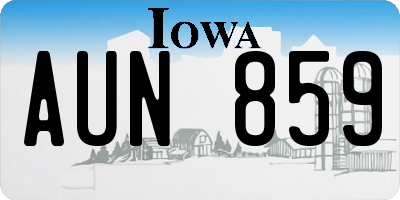 IA license plate AUN859