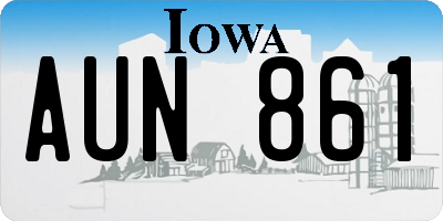 IA license plate AUN861