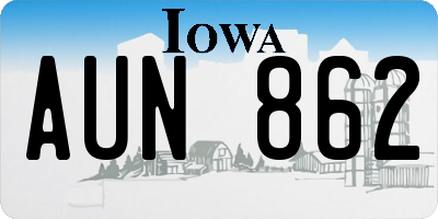 IA license plate AUN862