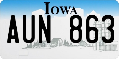 IA license plate AUN863