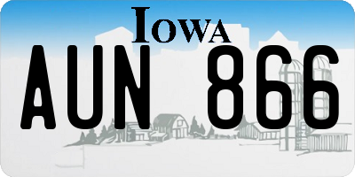 IA license plate AUN866