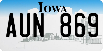 IA license plate AUN869