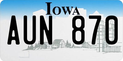 IA license plate AUN870