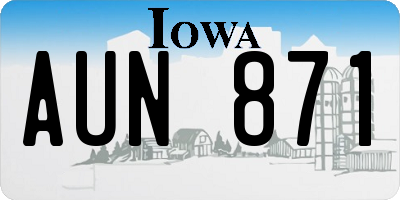 IA license plate AUN871