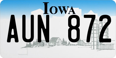 IA license plate AUN872