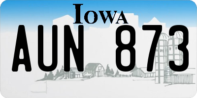 IA license plate AUN873