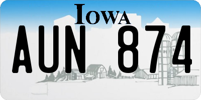 IA license plate AUN874