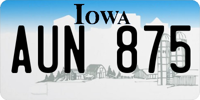 IA license plate AUN875