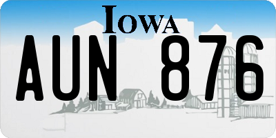 IA license plate AUN876