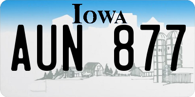 IA license plate AUN877