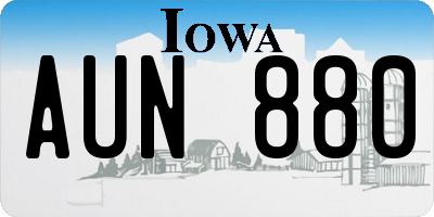 IA license plate AUN880