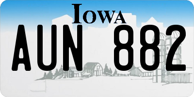 IA license plate AUN882