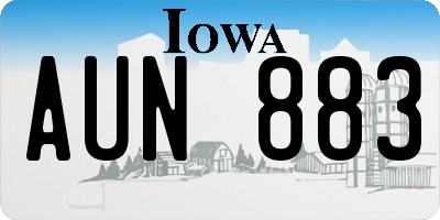 IA license plate AUN883