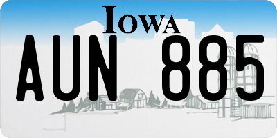 IA license plate AUN885
