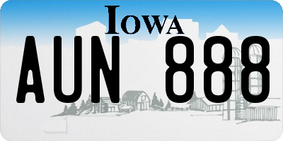 IA license plate AUN888