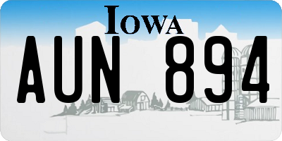IA license plate AUN894
