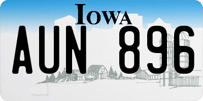 IA license plate AUN896