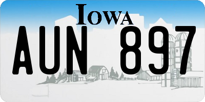 IA license plate AUN897